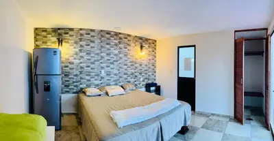 Cama o camas de una habitación en Cabañas el gigante