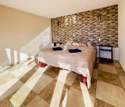 Cama o camas de una habitación en Cabañas el gigante