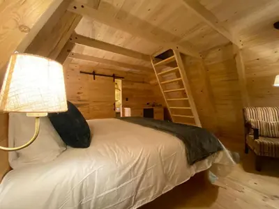 Cama o camas de una habitación en Cabañas Chalets Piedra Alta Zacatlan