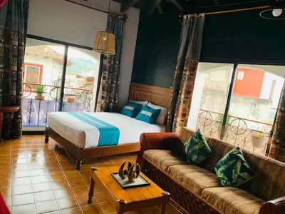 Cama o camas de una habitación en Posada La Plazuela