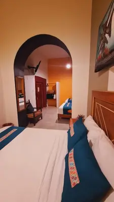 Cama o camas de una habitación en Posada La Plazuela