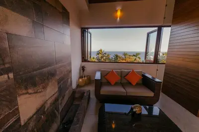 Zona de estar de Super casa, la mejor vista de Huatulco