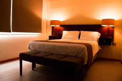 Cama o camas de una habitación en Hotel Tlaxcala