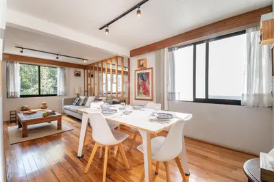 Zona de estar de Elegant and comfortable apartment near Coyoacán