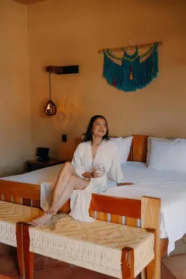 Cama o camas de una habitación en Casa Ceiba Huatulco - Adults Only