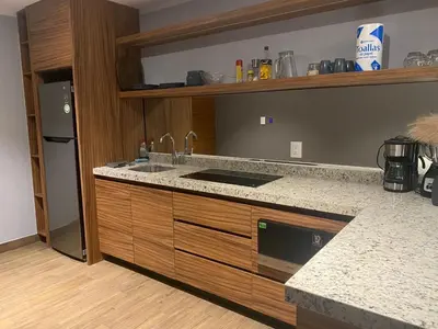 Una cocina o zona de cocina en Modernos departamentos tipo LOFT a dos calles del estadio