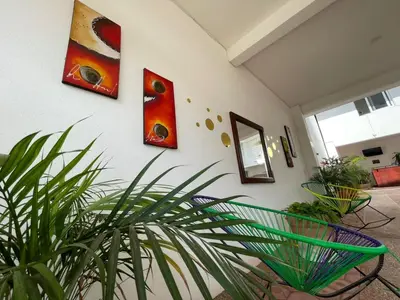 Zona de estar de Sicarú, Hospedaje en Punta Zicatela
