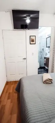 Cama o camas de una habitación en C.-Habitación con baño privado / Centro de Coyoacan