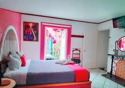 Cama o camas de una habitación en Mesón Yollotl