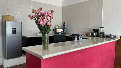 Una cocina o zona de cocina en Pent house con terraza o departamento con balcón en el centro de oaxaca
