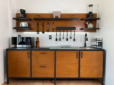 Una cocina o zona de cocina en Pent house con terraza o departamento con balcón en el centro de oaxaca