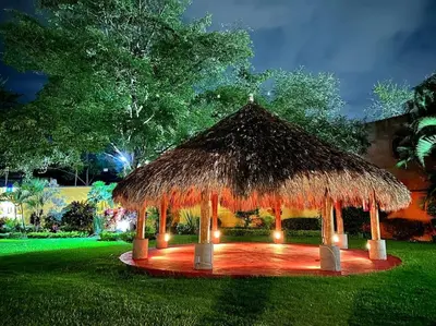 Jardín al aire libre en Acogedora casa en Morelos