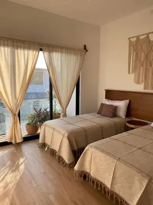 Cama o camas de una habitación en Casa Tres Iguanas, La Punta