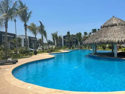 Piscina en o cerca de Departamento con club de playa Acapulco Diamante