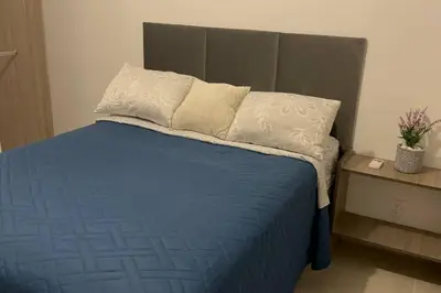 Cama o camas de una habitación en Departamento con club de playa Acapulco Diamante