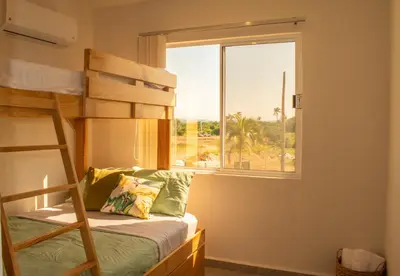 Cama o camas de una habitación en Alberca, Playa Cercana & Club de Playa opcional -Departamento E13D302