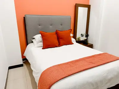Cama o camas de una habitación en Acogedor y hermoso cerca del Foro Sol, AICM y Coyoacán