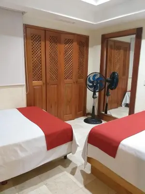 Cama o camas de una habitación en Mayan Vidanta departamento 2 recámaras 2 baños SERVICIO DE PLAYA