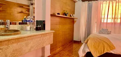 Cama o camas de una habitación en Villa Coyoacan