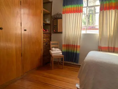 Cama o camas de una habitación en Villa Coyoacan
