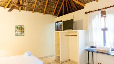 Una televisión o centro de entretenimiento en Le Petit Puerto Escondido