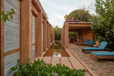 Jardín al aire libre en Casa Volta cerca de casa Wabi.