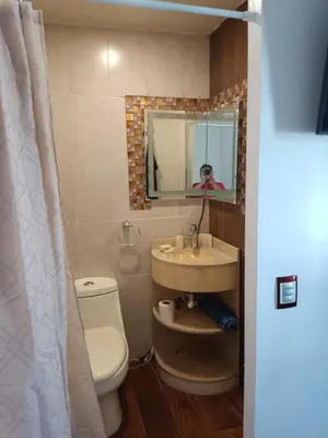 Un baño de Habitacion Amueblada Independiente
