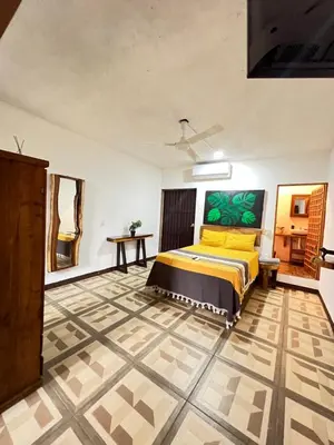 Cama o camas de una habitación en Casa Guiba 1 puerto escondido