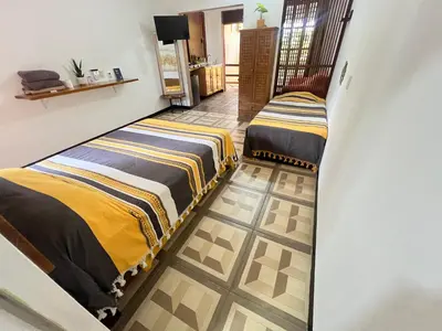 Cama o camas de una habitación en Casa Guiba 2 Puerto Escondido