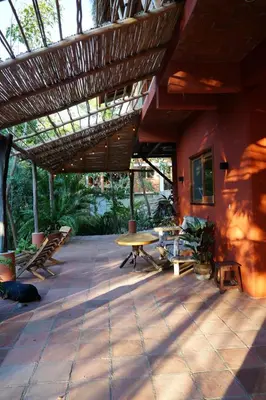 Jardín al aire libre en Casita Koru
