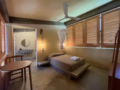 Cama o camas de una habitación en Agua de Coco