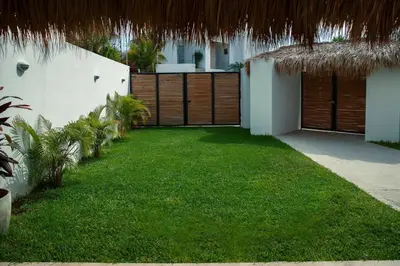 Jardín al aire libre en Casa Sa a 5 min de la playa en coche