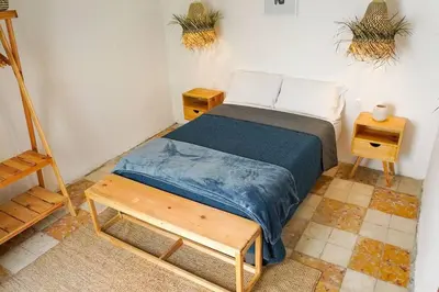 Cama o camas de una habitación en Alberto departamento en centro Histórico Oaxaca