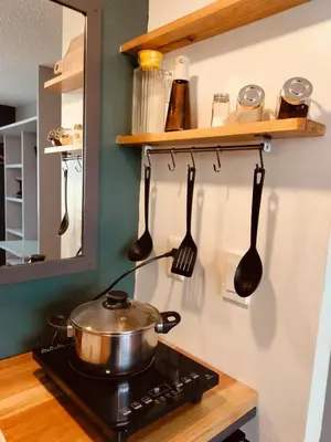 Una cocina o zona de cocina en Bright Studio Apartment Casa Icacos Apt 2