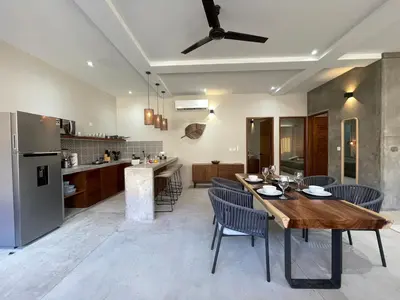 Una cocina o zona de cocina en Rooms Zicatela