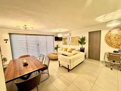 Cama o camas de una habitación en Departamento Boutique con Club de Playa y 7 Albercas Diferentes