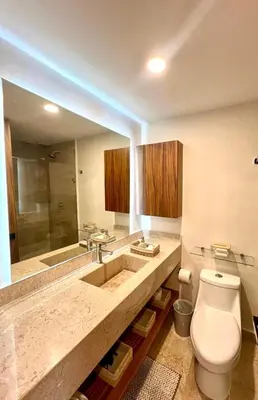 Un baño de Vista al Mar y Confort 3 Albercas Gym & Playa