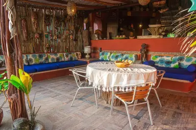 Zona de estar de Casa de Playa Barra Vieja Acapulco