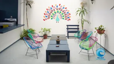 Plano de Hostal Azul y Blanco