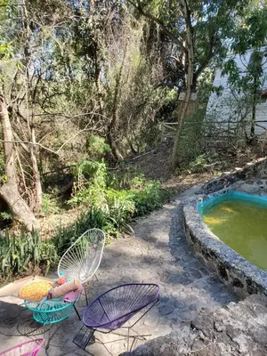 Jardín al aire libre en Glamping Cabaña de Granja El Sol Teques y Naturaleza