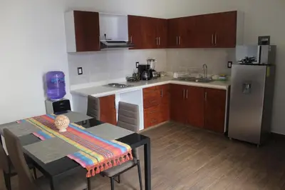 Una cocina o zona de cocina en Suites Independencia Oaxaca