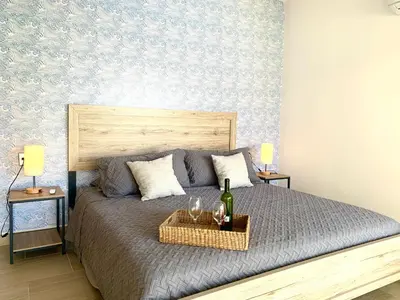 Cama o camas de una habitación en Departamento de Lujo & Club de Playa