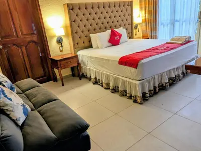 Cama o camas de una habitación en Hotel Quetzalcóatl