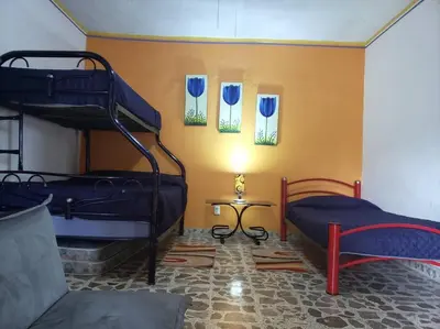 Cama o camas de una habitación en Casa Temazcal Cuernavaca - Con Alberca y Temazcal