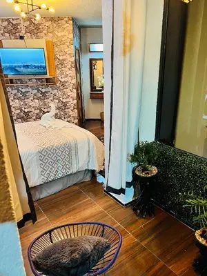 Cama o camas de una habitación en Hotel Diamantes