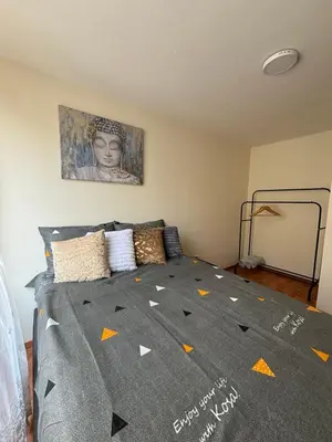 Cama o camas de una habitación en Departamento Estadio GNP antes foro sol, autodromo hermanos Rodríguez, palacio de los deportes, muy cerca de aeropuerto, CDMX