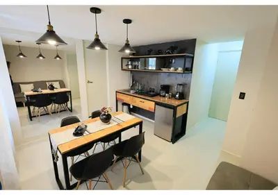 Una cocina o zona de cocina en Tulipán Azul Depa Renovado 2 Recámaras