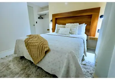 Cama o camas de una habitación en Tulipán Azul Depa Renovado 2 Recámaras