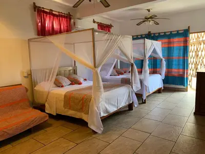 Cama o camas de una habitación en Cabañas Telayú