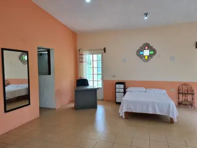 Cama o camas de una habitación en Jardín de los Anturios, Xico